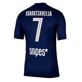 Pánské fotbalový oblečení Paris Saint-Germain Khvicha Kvaratskhelia #7 Domácí košile 2025-26 Krátkým Rukávem